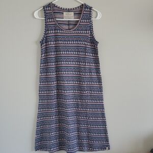 Old Ranch Brands Navy and Light Pink Geo Print Tank Cotton Mini Dress Sz XS S